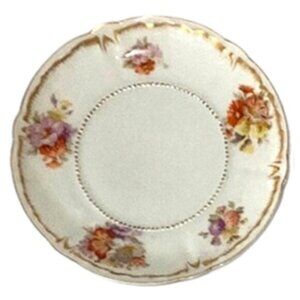 Vintage Carl Tielsch & Co Ceramic Saucers Set of 4 Floral Decor 5.5''‎ Diameter